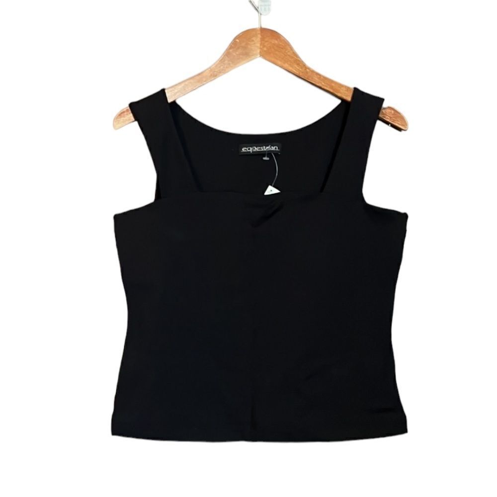 NWT! Equestrian black tank top‎